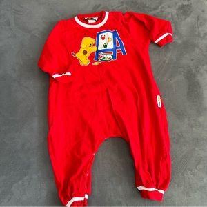 Vintage Spot Puppy Romper